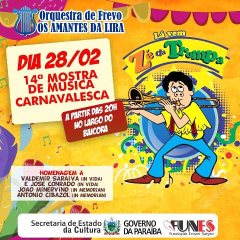 FUNES Promove 14a. edição da Mostra Patoense de Músicas Carnavalescas FUNES Promove 14a. edição da Mostra Patoense de Músicas Carnavalescas